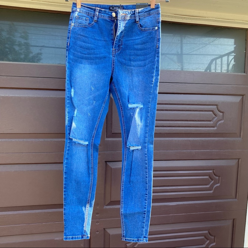 Misguided Sinner High Waist Authentic Ripped Jeans 8
